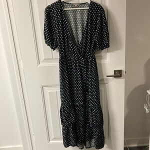 Black Knox Rose Wrap Midi Dress